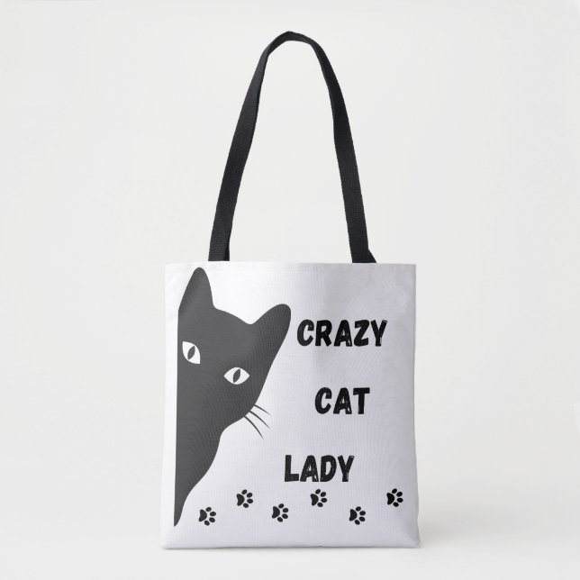 Bolso De Tela Crazy Cat Lady Bag (Anverso)
