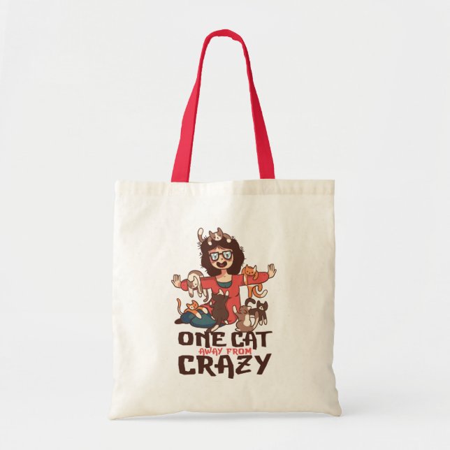 Bolso De Tela Crazy Cat Lady Funny Kitty Lover Kitten Mom (Frente)