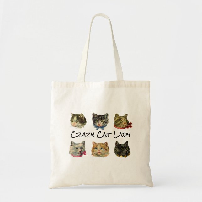 Bolso De Tela Crazy Cat Lady Tote Bag (Frente)