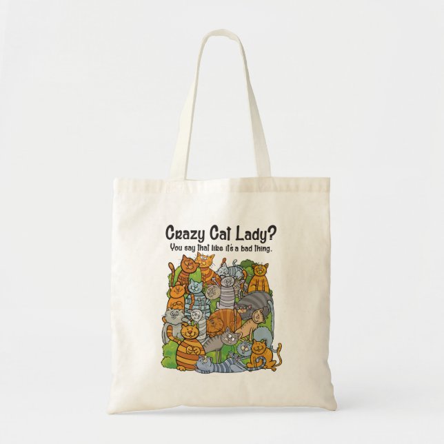 Bolso De Tela Crazy Cat Lady Tote Bag (Frente)