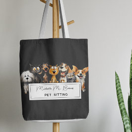 Bolso De Tela Crazy Crazy Cats Perros Mascota Sitter Business Bl