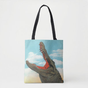 Bolso De Tela Crazy Divertido Alligator Chomp Shoulder Tote
