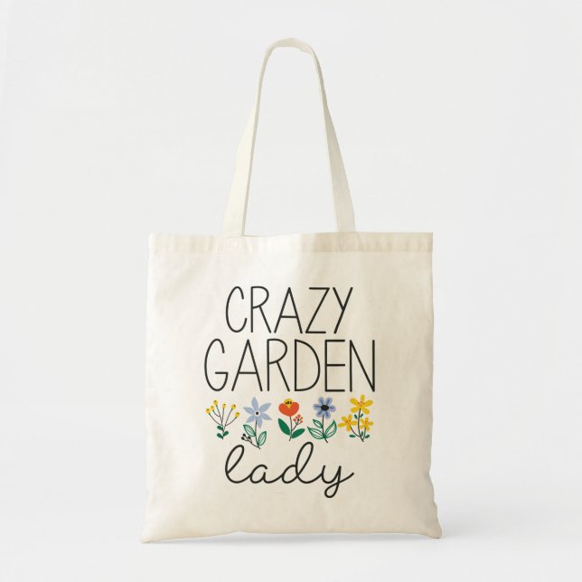 Bolso De Tela Crazy Garden Lady (Frente)
