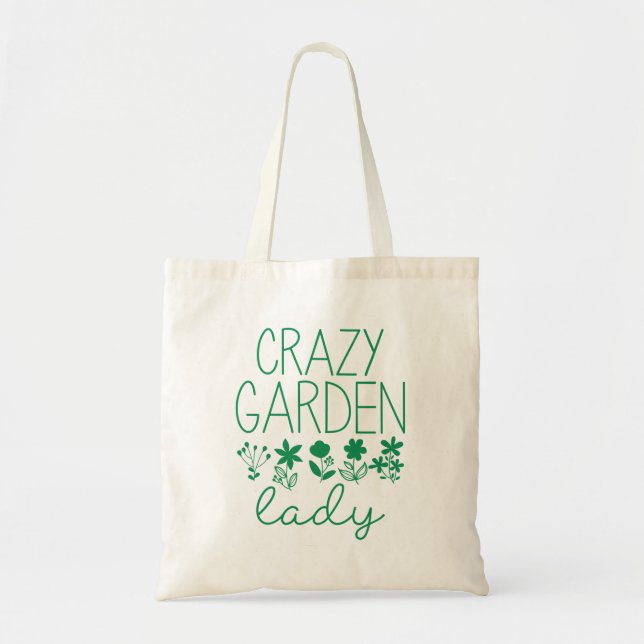 Bolso De Tela Crazy Garden Lady (Frente)