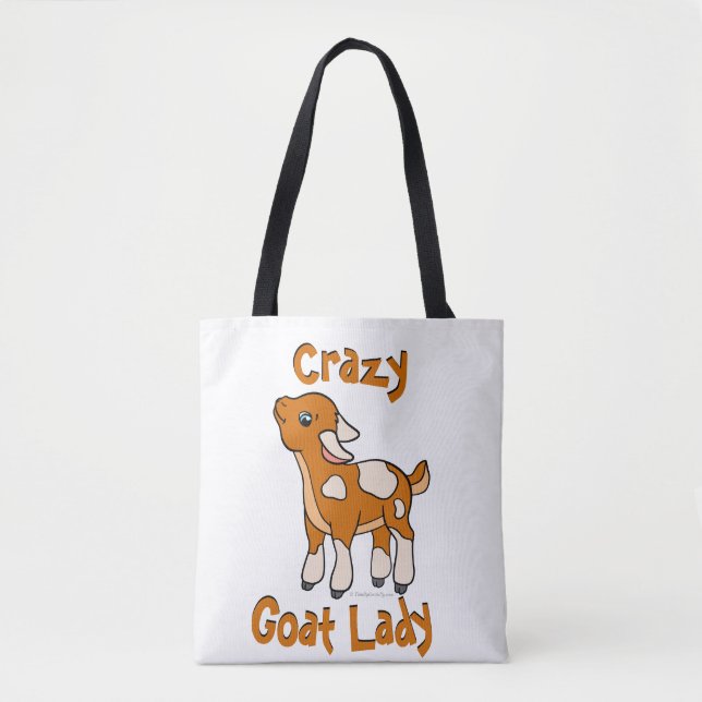 Bolso De Tela CRAZY GOAT LADY | por TotallyGoatally™ (Anverso)