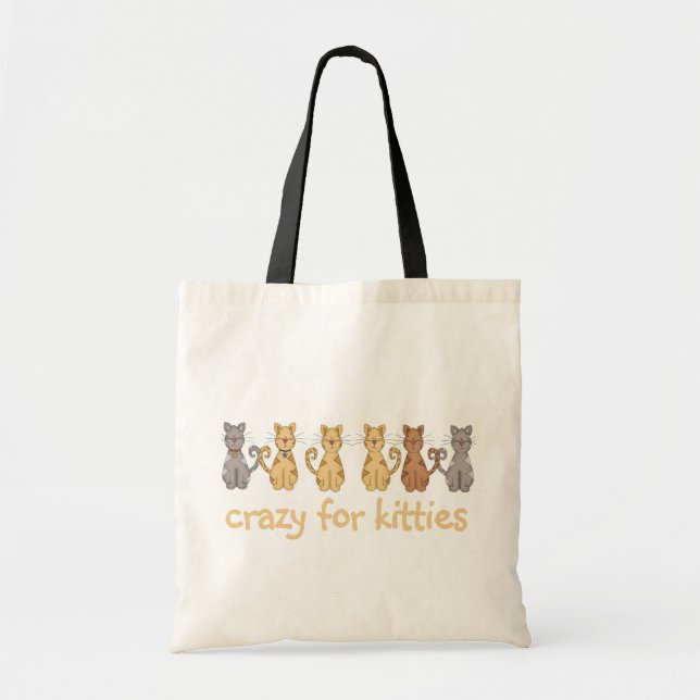 Bolso De Tela Crazy Para Kitties, camisetas y regalos (Frente)
