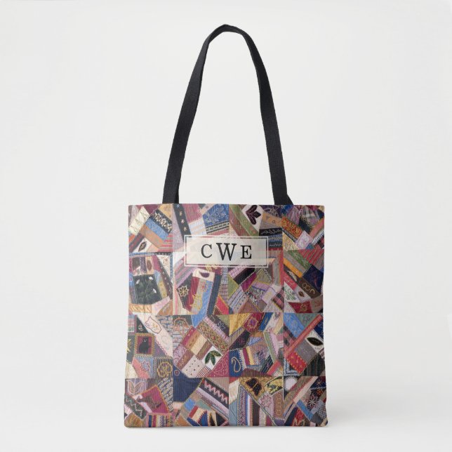 Bolso De Tela Crazy Quilt Parchwork-Look Personalizado (Anverso)