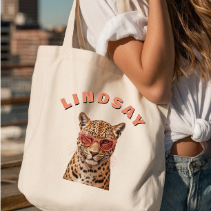 Bolso De Tela Crea Tu Propia Cita Personalizada Leopardo