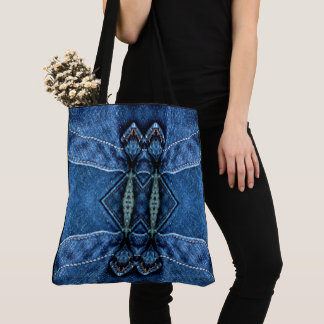 Bolso De Tela Crea tu propia estampa espejada de mezclilla azul 