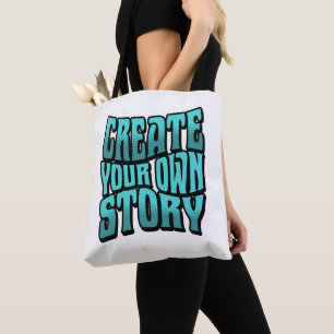 Bolso De Tela Crea Tu Propia Historia - Contorno Negro