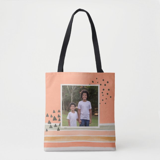 Bolso De Tela Crea tu propio Boho de acuarela fotográfica (Anverso)