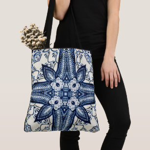 Bolso De Tela Crea tu propio denim floral vintage azul personali