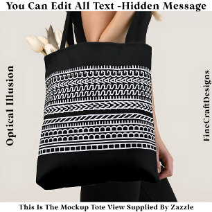 Bolso De Tela Crea tu propio mensaje oculto corto personalizado