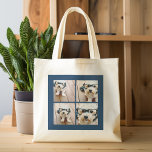 Bolso De Tela Crea tus propias imágenes de la Marina Collage de<br><div class="desc">Utiliza cuatro fotos cuadradas para crear un regalo único y personal. O puedes mantener al cachorro hipster y hacer un keepsake de moda. Si necesita ajustar las imágenes,  haga clic en la herramienta personalizar para realizar cambios.</div>