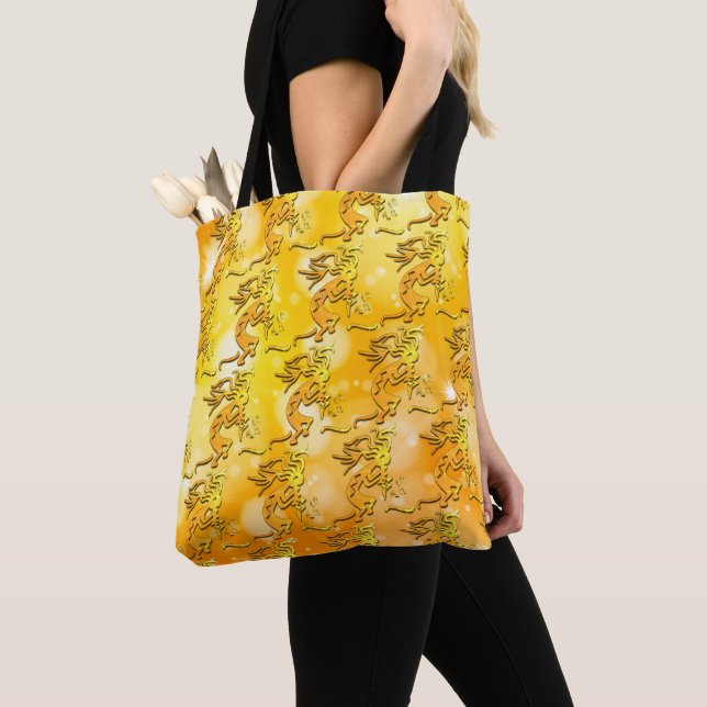 Bolso De Tela Creador de alegría Kokopelli Notas Musicales (Detalle)