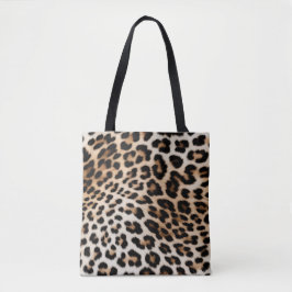 Bolso De Tela Cream Black Leopard Print