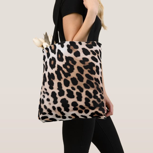 Bolso De Tela Cream Black Leopard Print (Detalle)
