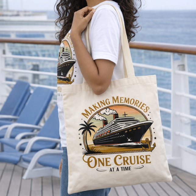 Bolso De Tela Creando Recuerdos Un Crucero a la Vez (Customized Cruise Bag | Not shown to exact scale. Image is for example purposes only.)