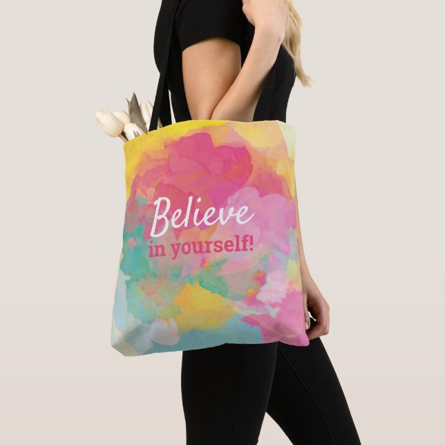 Bolso De Tela Créanlo en su cita de una acuarela alegre (Detalle)
