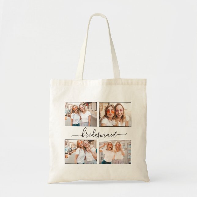 Bolso De Tela Crear dama de Collage de fotos personalizada (Frente)