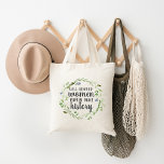 Bolso De Tela Crear historial | Cita floral<br><div class="desc">Una bolsa de tocador tibia e inspiradora para las mujeres que cambian el mundo presenta la frase "las mujeres que se comportan muy raramente hacen historia" en letras de pincel,  inscritas dentro de una corona botánica de acuarela en verde y azul puro.</div>