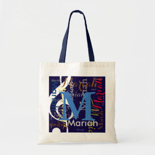 Bolso De Tela crear monograma de música con nombres de color