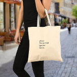 Bolso De Tela Crear su propia cotización<br><div class="desc">Crea tu propio tote de presupuesto personalizado. Presenta una tipografía de máquina de escribir minimalista.</div>