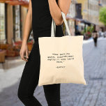Bolso De Tela Crear su propia cotización<br><div class="desc">Crea tu propio tote de presupuesto personalizado. Presenta una tipografía de máquina de escribir minimalista.</div>