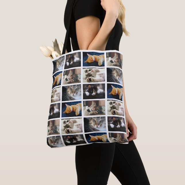 Bolso De Tela Crear su propio borde blanco de 5 Collages de foto (Detalle)