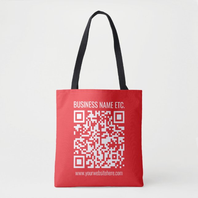 Bolso De Tela Crear su propio código QR instantáneamente | Rojo  (Anverso)