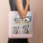 Bolso De Tela Crear su propio Collage de fotos de 4 - Nombre del<br><div class="desc">Usa hasta cuatro fotos cuadradas o selfie para crear un regalo único y personal. O puedes mantener al cachorro hipster y hacer un keepsake de moda. Si necesita ajustar las imágenes,  haga clic en la herramienta personalizar para realizar cambios.</div>