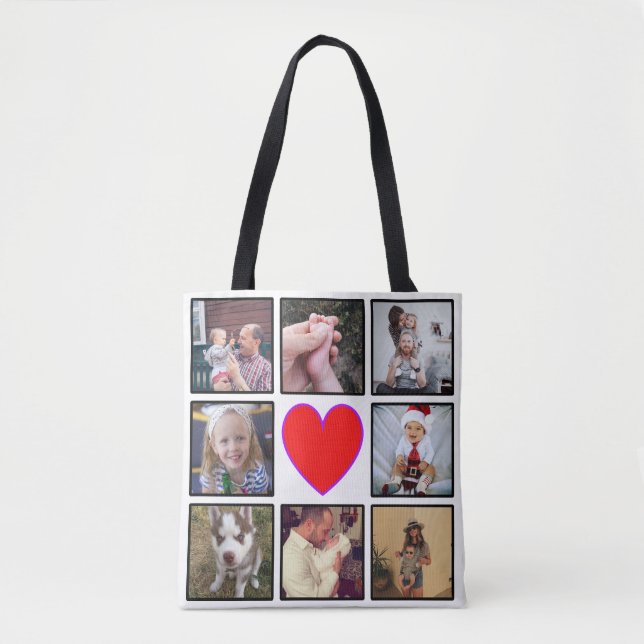 Bolso De Tela Crear su propio Collage de fotos Personalizado (Anverso)