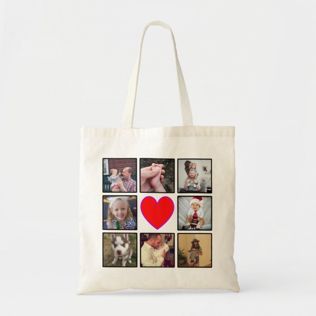 Bolso De Tela Crear su propio Collage de fotos Personalizado (Frente)