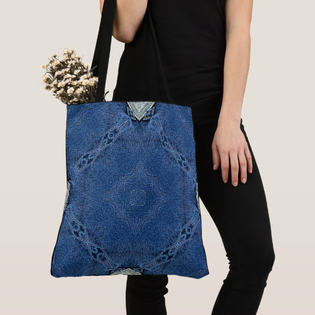 Bolso De Tela Crear su propio Personalizado Denim Azul (Detalle)
