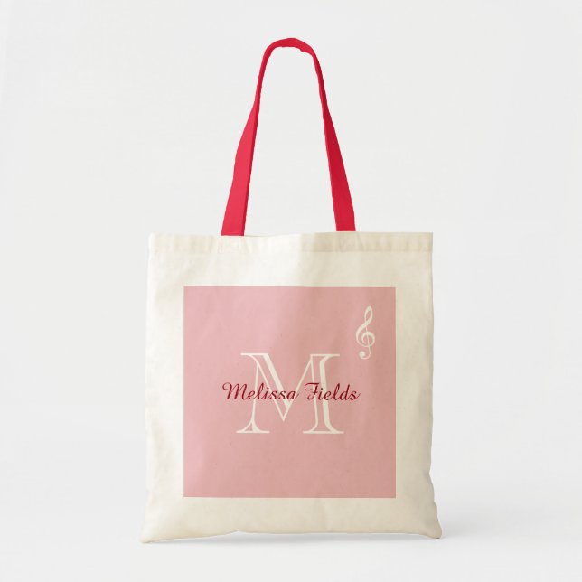 Bolso De Tela crear tu propia música monogramada (Frente)