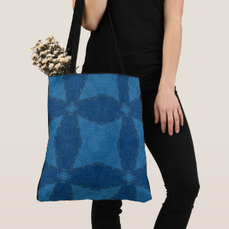 Bolso De Tela Crear un retro de patrón azul Personalizado propio
