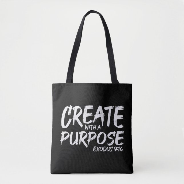 Bolso De Tela Create With Purpose Bible God Jesus Religious Chri (Anverso)
