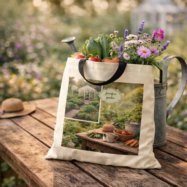 Bolso De Tela Create your own Coffee before gardening photo (Create your own Coffee before gardening photo Tote Bag. You can add your own photos and name.)