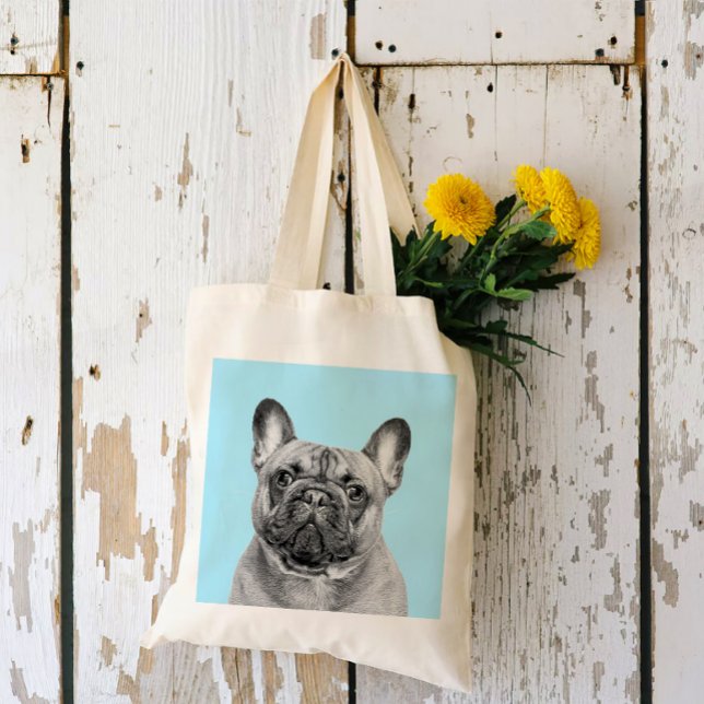 Bolso De Tela Create Your Own Pet Portrait | Black and White  (Subido por el creador)