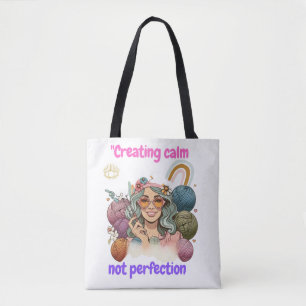 Bolso De Tela Creating calm, not perfection - Retro knitting gir