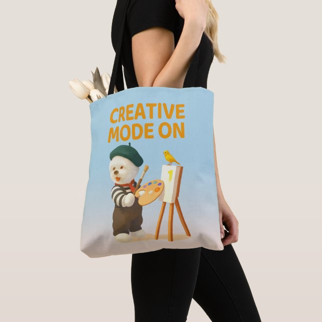 Bolso De Tela Creative Mode On: Painter Bichon Dog Artist Art (Detalle)
