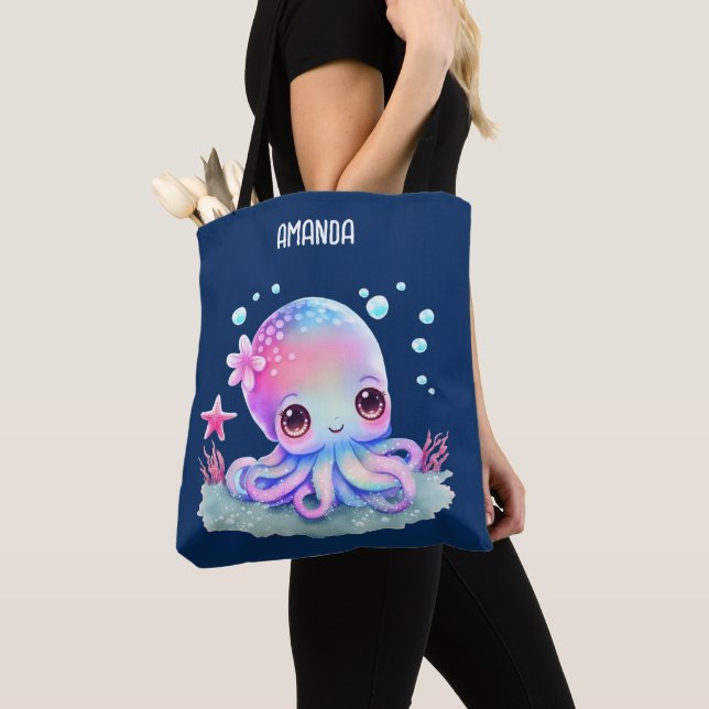 Bolso De Tela Creatura marina de Octopus Cute (Detalle)