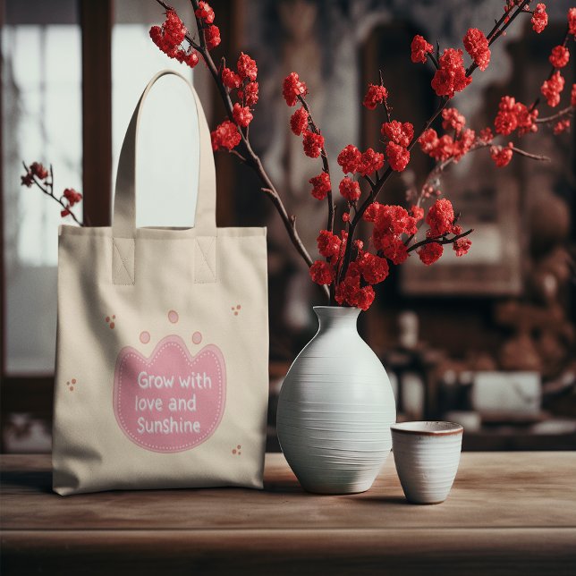 Bolso De Tela Crecer Con Amor Y Sol (Grow With Love And Sunshine Tote Bag)