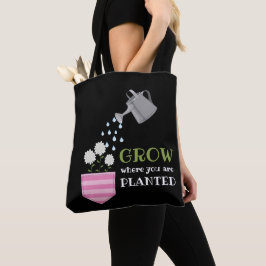 Bolso De Tela Crecer donde te plantan inspirador de bolsillo
