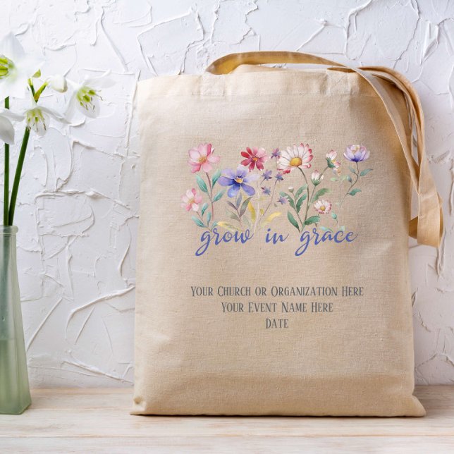 Bolso De Tela Crecer En Grace Wildflowers Personalizado De Bibli (Subido por el creador)