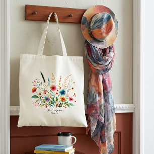 Bolso De Tela Crecer en Gracia floral personalizada