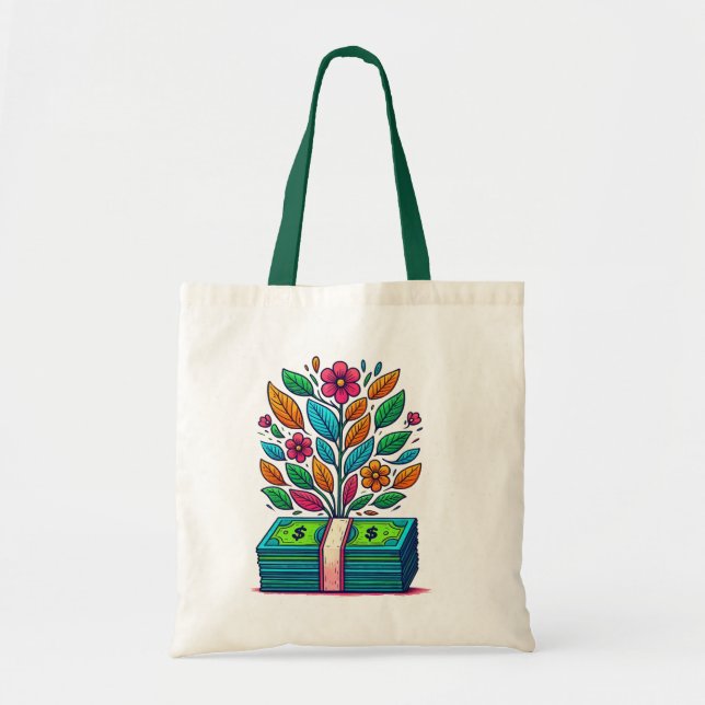 Bolso De Tela Crecer la riqueza y hacer las cosas bien (Frente)