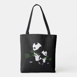 Bolso De Tela Crecer Panda Black