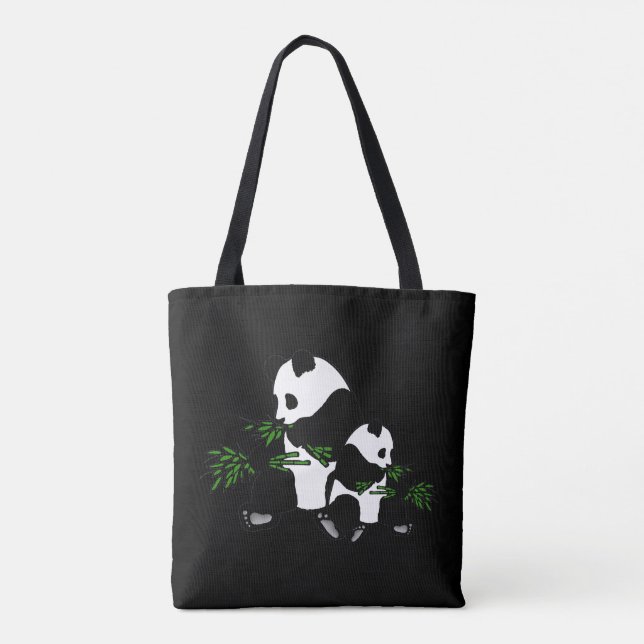 Bolso De Tela Crecer Panda Black (Reverso)