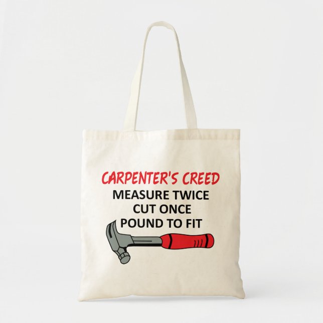 Bolso De Tela Credo del carpintero (Frente)